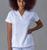 Scrubs Blusa Namastê Decote V e Tecido Gabardine Branco