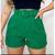 Short alfaiataria com cinto casual moda feminina Azul bic