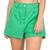 Short Alfaiataria Feminino Cintura Alta Liso Bolsos Casual Verde