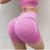 Short Feminino Cintura Alta Modela e Realça o corpo Empina e levanta o Bumbum Plus Sem Costura p/ yoga fitness academia Rosa pink