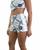 Short Feminino Cyclone Veludo Black White Light Branco