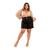 Short Feminino Plus Size Liso Linho Com Botões Preto