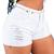 Short Jeans Feminino Branco Com Cinto De Corrente Dourado Detalhe Desfiado 36 ao 48 Branco 2926