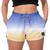 Short Praia Academia Feminino Levinho Bike Degradê Azul e amarelo