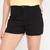 Short Sarja Hering Cintura Alta Feminino Preto