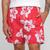 Short Taco Estampado Hibiscus Masculino Vermelho