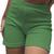 Shorts Casual Femino, Moda Básico Confortável Canelado Verde