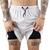 Shorts de Compressão 2x1 Premium de Corrida Masculino Dry-Fit Academia com Bolso Invisivel para Celular Luta Musculação Bermuda Dupla Run Branco