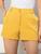 Shorts  Feminino  Alfaiataria  Casual Amarelo mostarda