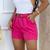 Shorts feminino alfaiataria vpink com cinto Pink