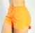 Shorts Feminino Praia Tactel Adulto Plus Size Liso Ex Grande Laranja