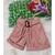 Shorts Infantil material sintético Moda Menina Infantil e Juvenil Rose fivelinha