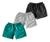Shorts Masculino Curto Com Elástico E Bolsos - Kit Com 3 Ful Preto, Cinza, Verde