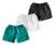 Shorts Masculino Curto Com Elástico E Bolsos - Kit Com 3 Ful Preto, Branco, Verde