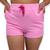 Shorts Moletom feminino bermuda Moletinho Curto Com Bolso Rosa