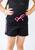 Shorts Moletom Feminino Infantil Cia da Malha Love Preto Preto