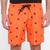 Shorts Praia Curto Wall Estampado Masculino Laranja