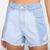 SHORTS Sawary FEMININO JEANS PATCHWORK E BARRA DESFIADA-268047 Azul