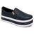 Slip On Yate Com Zíper Tenis Feminino Plataforma Sola Alta Macio Azul