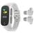 Smartwatch Relógio inteligente Fone Bluetooth 2 em 1 N8 Branco