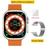 Smartwatch Ultra 9 U9 Serie 9 Ligaç. Rede Social+Saúde GPS + Puls. Metal+Película Prata