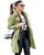 Sobretudo Feminino Casaco Jaqueta Forrado Trench Coat Com Cinto Caqui