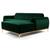 Sofá 265cm 4 Lugares com Chaise Direito Pés Gold Molino B-303 Veludo Verde Musgo - Domi Verde Musgo