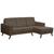 Sofá 3 Lugares com Chaise Capricho Suede Marrom - D'Monegatto Suede Marrom