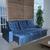 Sofá 5 Lugares 2,90 m Retrátil e Reclinável Argos Bom Pastor Azul Veludo Luxo