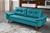 Sofa Bariloche 3 Lugares Retro Em Suede Essencial Estofados Azul-turquesa