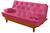 Sofa Cama Caribe em Material Sintético Essencial Estofados Rosa