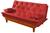 Sofa Cama Caribe em Material Sintético Essencial Estofados Vermelho