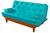 Sofa Cama Caribe em Material Sintético Essencial Estofados Azul-turquesa