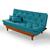 Sofa Cama Caribe Reclinavel Base Em Madeira Essencial Estofados Azul-turquesa