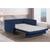 Sofa Cama Casal Marcelle 2 Lugares 150cm Linho Pe de Madeira Azul