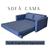 Sofá cama medida 1.63mts tec Acquablock impermeável Azul Marinho
