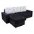 Sofá Cama Provence com Chaise Longue Baú Suede marrom