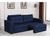 Sofá-Cama Queen Size 3 Lugares Poliéster Retrátil Amazon Bourbon Azul