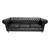 Sofá Chesterfield Capitone Luiz XV Corano Marrom 2,00cm PRETO