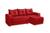 Sofá  com Chaise Florença Tecido Suede 200cm Aifos estofados vermelho