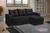 Sofá  com Chaise Florença Tecido Suede 200cm Aifos estofados preto
