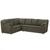 Sofa de Canto 5 Lugares Almofada Fixa Resistente Confortável Takei Estofados Tulum 90x260x205cm MARROM