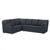 Sofa de Canto 5 Lugares Almofada Fixa Resistente Confortável Takei Estofados Tulum 90x260x205cm TITANIUM