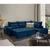 Sofá de Canto 5 Lugares Vitoria 270cm Retrátil e Reclinável com Tecido Veludo Nobre Sofatec Azul