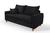 Sofa Living com Bau Multiuso 3 Lugares Suede Pes em Madeira  Preto