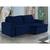 Sofa Malibu 3 Lugares 220 cm Pes de Madeira Talento Móveis Azul com Castanho