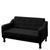 Sofa Namoradeira Decorativa Bella 2 Lugares Sala Recepção Escritorio B3 Moveis Preto