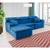 Sofá Orlando 2.80x2.10m com Chaise, Retrátil e Reclinável azul