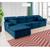 Sofá Orlando 3.45x1.70m com Chaise, Retrátil e Reclinável azul