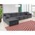 Sofá Orlando 4.20x1.50m com Chaise, Retrátil e Reclinável chumbo